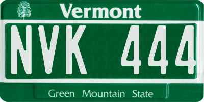 VT license plate NVK444