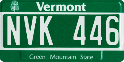 VT license plate NVK446