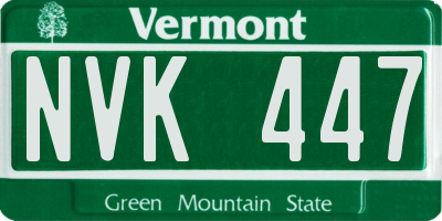 VT license plate NVK447
