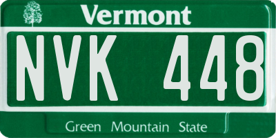 VT license plate NVK448