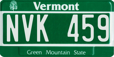 VT license plate NVK459