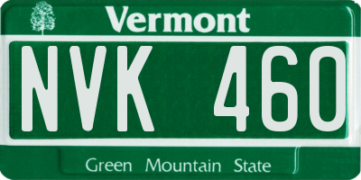 VT license plate NVK460