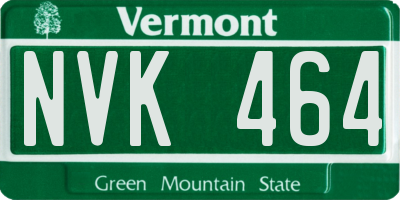 VT license plate NVK464