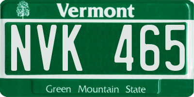 VT license plate NVK465