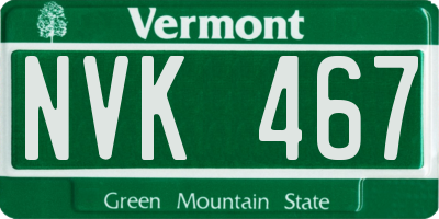 VT license plate NVK467