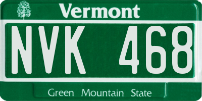 VT license plate NVK468