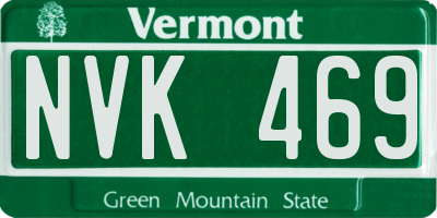 VT license plate NVK469