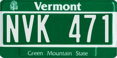 VT license plate NVK471