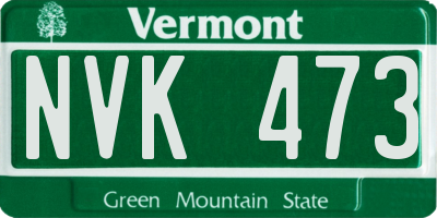 VT license plate NVK473