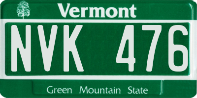 VT license plate NVK476
