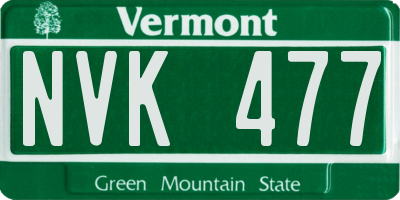 VT license plate NVK477