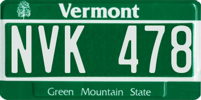 VT license plate NVK478