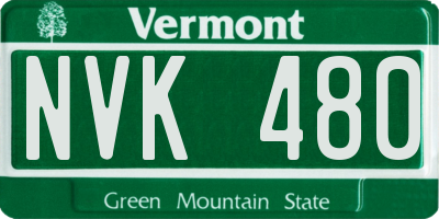 VT license plate NVK480