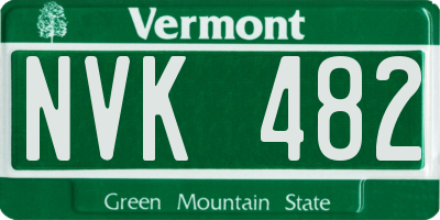 VT license plate NVK482