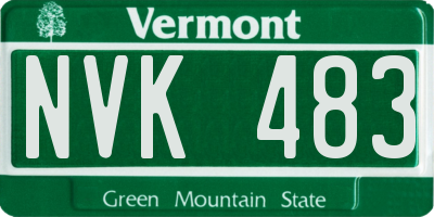 VT license plate NVK483