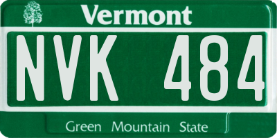 VT license plate NVK484