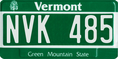 VT license plate NVK485
