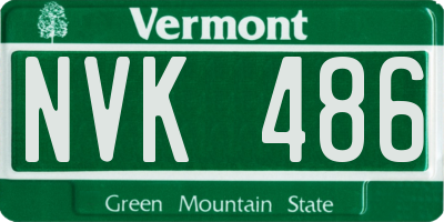VT license plate NVK486