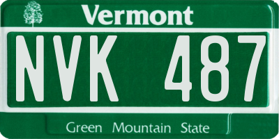 VT license plate NVK487