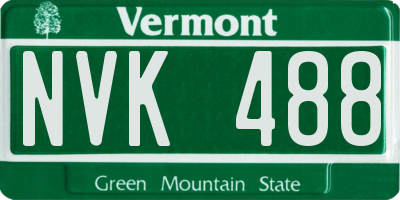 VT license plate NVK488
