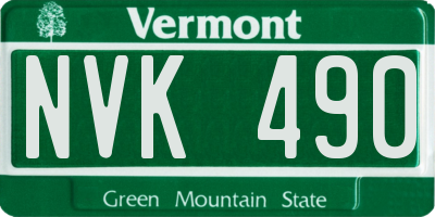VT license plate NVK490
