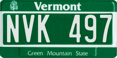 VT license plate NVK497