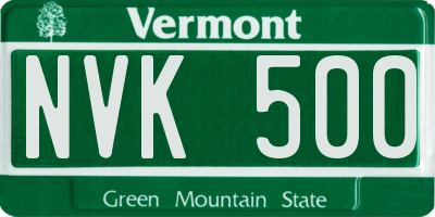 VT license plate NVK500