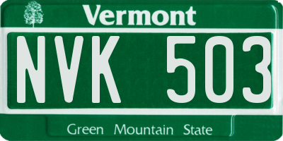 VT license plate NVK503