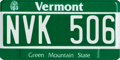 VT license plate NVK506