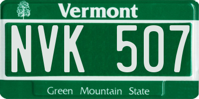 VT license plate NVK507