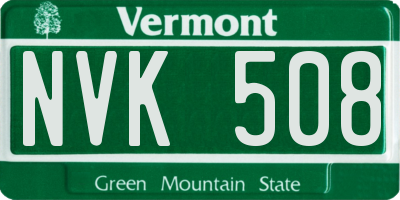 VT license plate NVK508