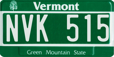 VT license plate NVK515