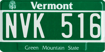 VT license plate NVK516