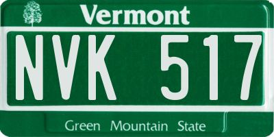 VT license plate NVK517