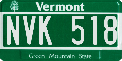 VT license plate NVK518