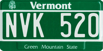 VT license plate NVK520