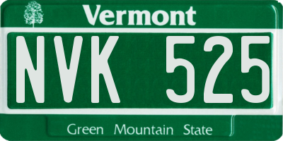VT license plate NVK525