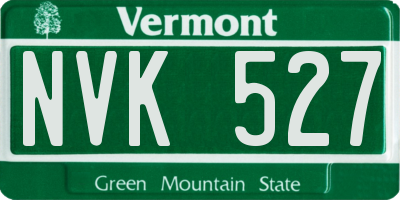 VT license plate NVK527