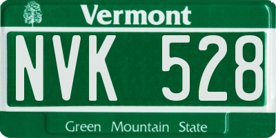VT license plate NVK528