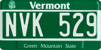 VT license plate NVK529