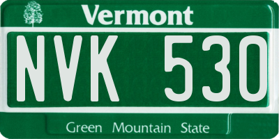 VT license plate NVK530