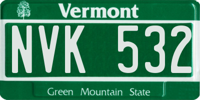 VT license plate NVK532