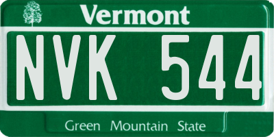 VT license plate NVK544