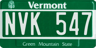VT license plate NVK547