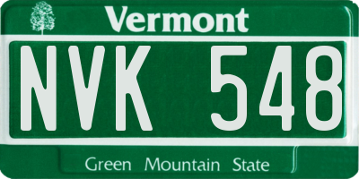 VT license plate NVK548
