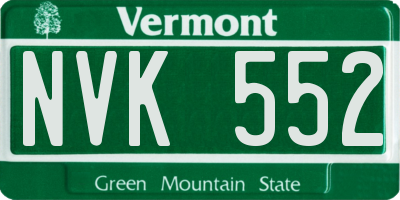 VT license plate NVK552
