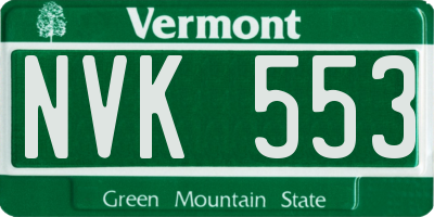 VT license plate NVK553