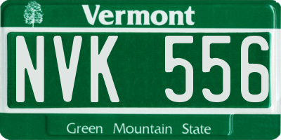 VT license plate NVK556