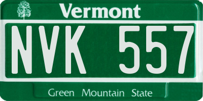 VT license plate NVK557