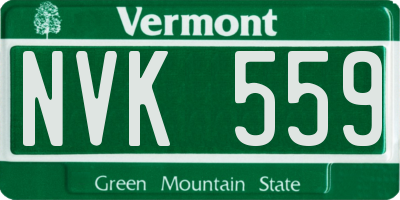 VT license plate NVK559